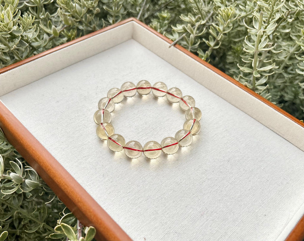 Chunky Citrine Crystal Bracelet – Light Yellow, Solar Plexus Chakra, 14mm beads, Fits up to 18cm (GH-005)