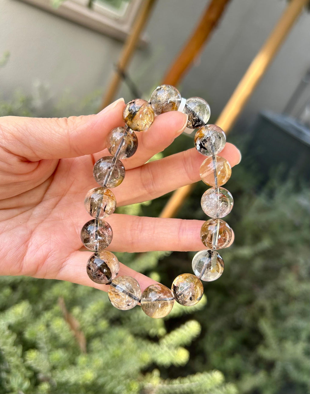 Healing Crystal, Herkimer Diamond Crystal Bracelet: High Frequency Healing Gemstone, Fits up to 17cm wrist  (26-037)