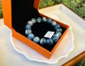 Chunky Blue Kyanite Bracelet: Genuine Green Kyanite Healing Stone, Fits up to 16.8cm  (25-199)