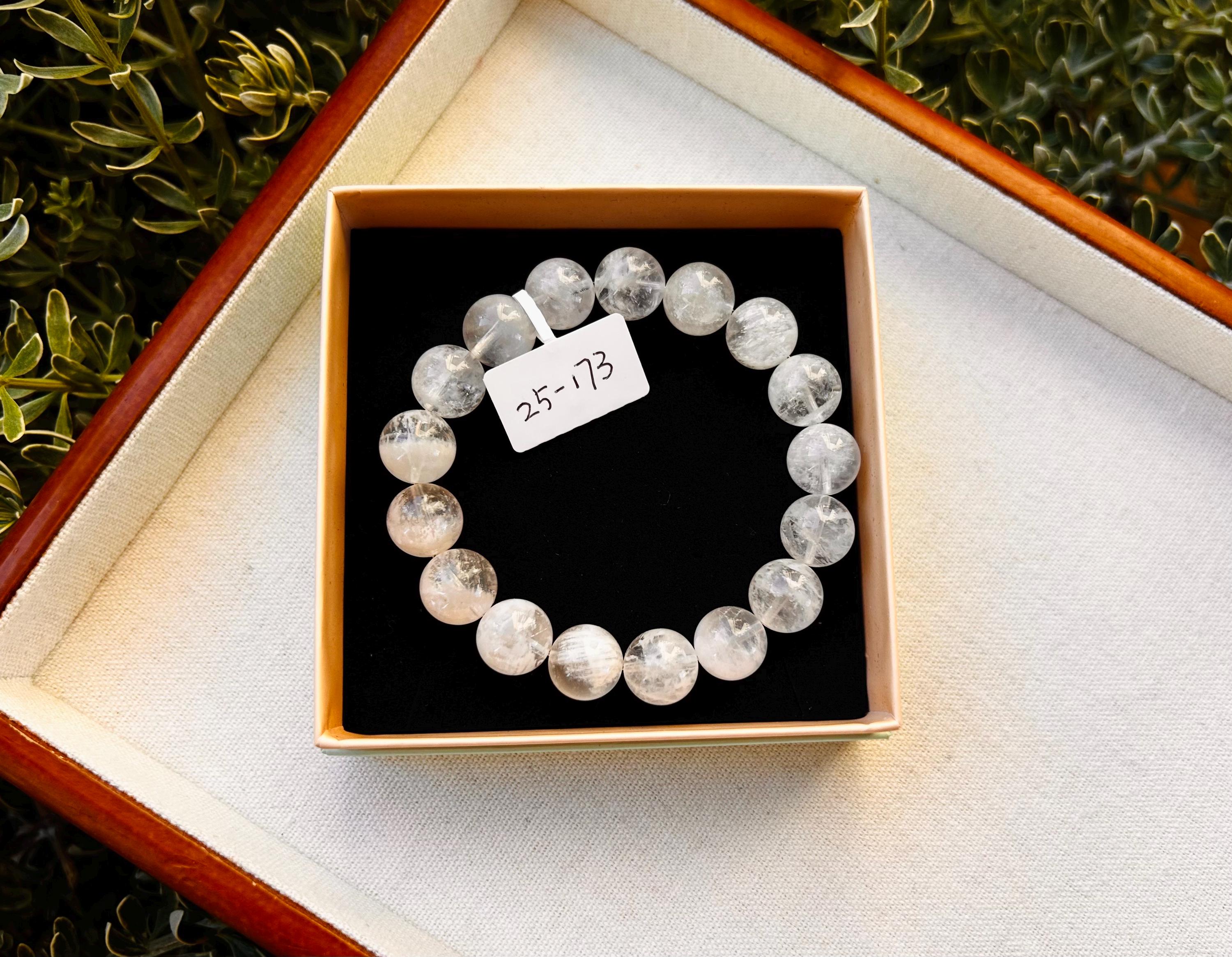 High Quality Natural Snowflake phantom Crystal bracelet, 11.5mm+ beads Natural Snowflake phantom quartz, fits up to 16cm (25-173)