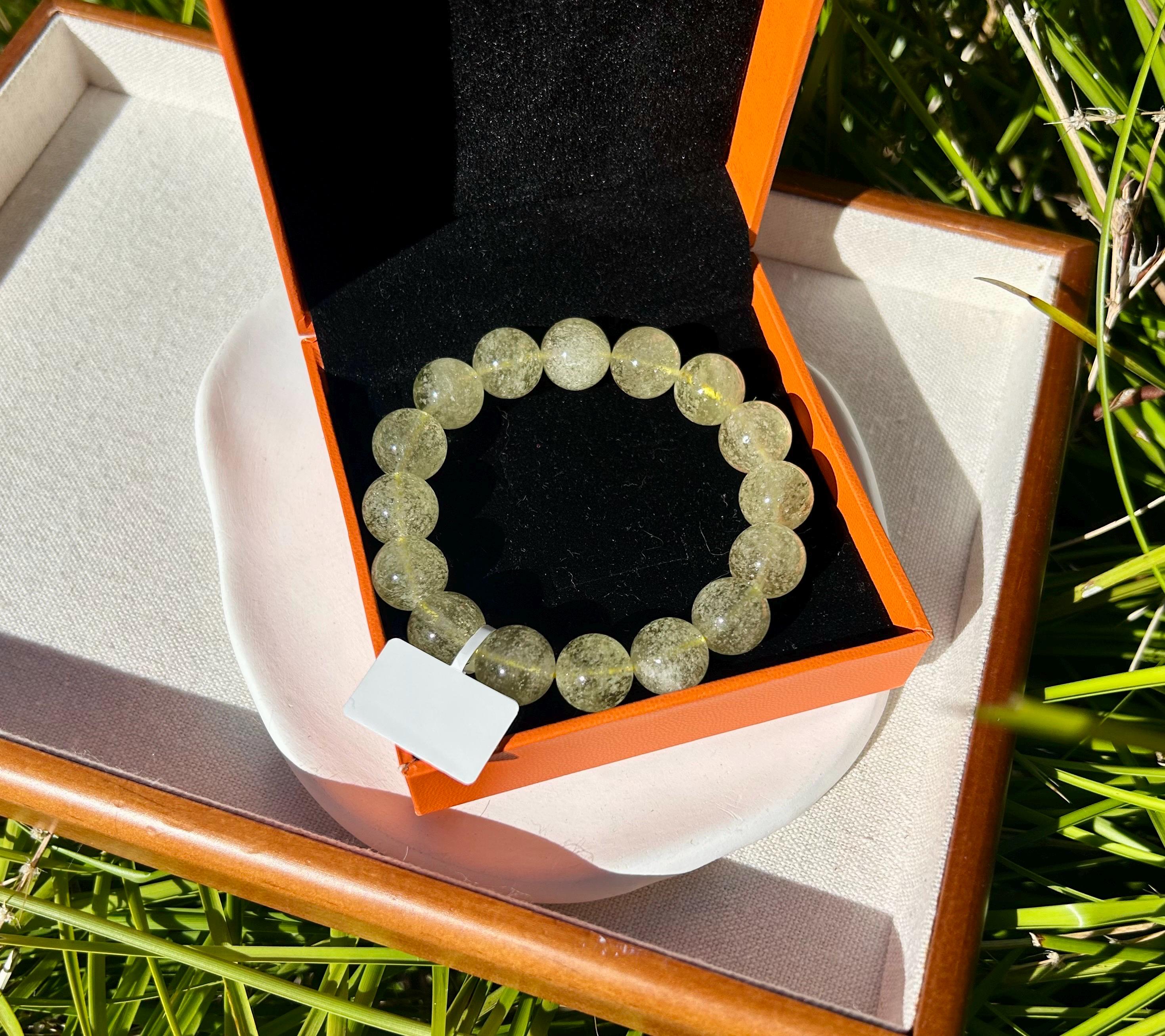 Gold Libyan Desert Glass square beads Bracelet: Tektite Beads, 13mm+ beads, Fits up to 16.8cm wrist (GH-45)