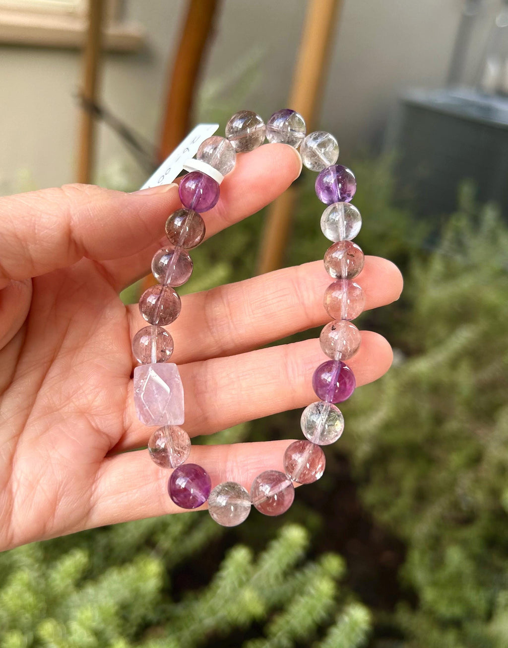 High Clarity Super Seven Beads Bracelet, Clear Super seven with full of string inside, fits up to 17cm wrist - 26-007