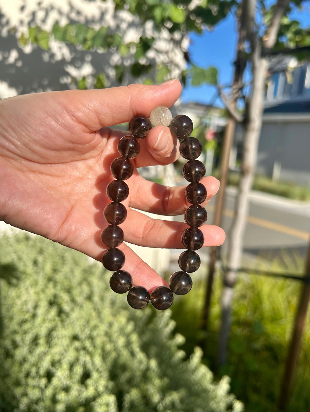 Natural Cintamani Saffordite Tektite Beads Stretchy Bracelet with one libyan bead, Wishing Stone, 11mm Beads, Fits up to 17.3cm (26-122)