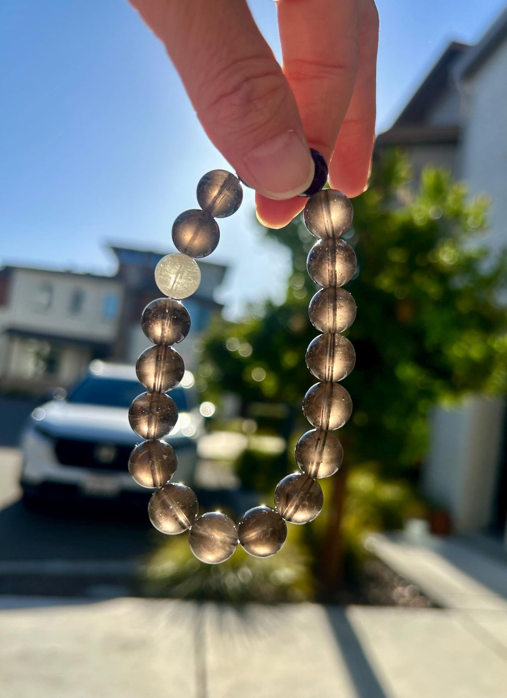 Natural Cintamani Saffordite Tektite Beads Stretchy Bracelet with one libyan bead, Wishing Stone, 11mm Beads, Fits up to 17.3cm (26-122)