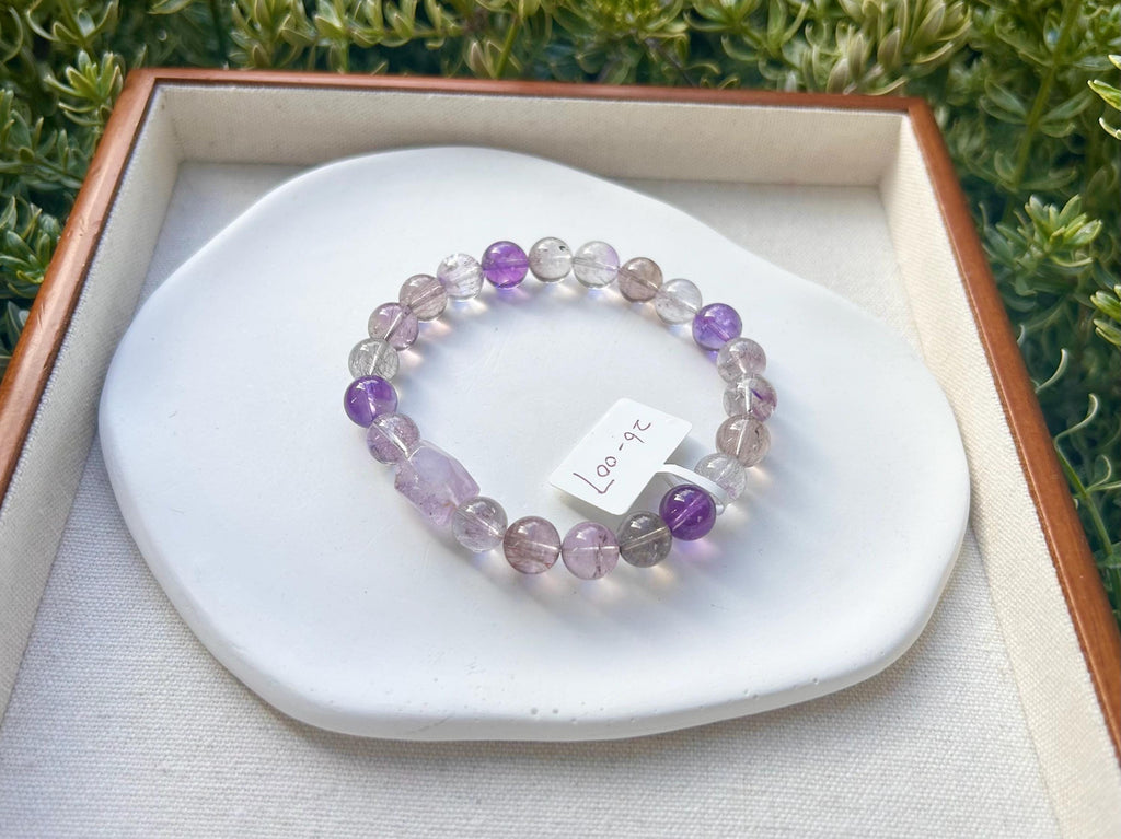 High Clarity Super Seven Beads Bracelet, Clear Super seven with full of string inside, fits up to 17cm wrist - 26-007