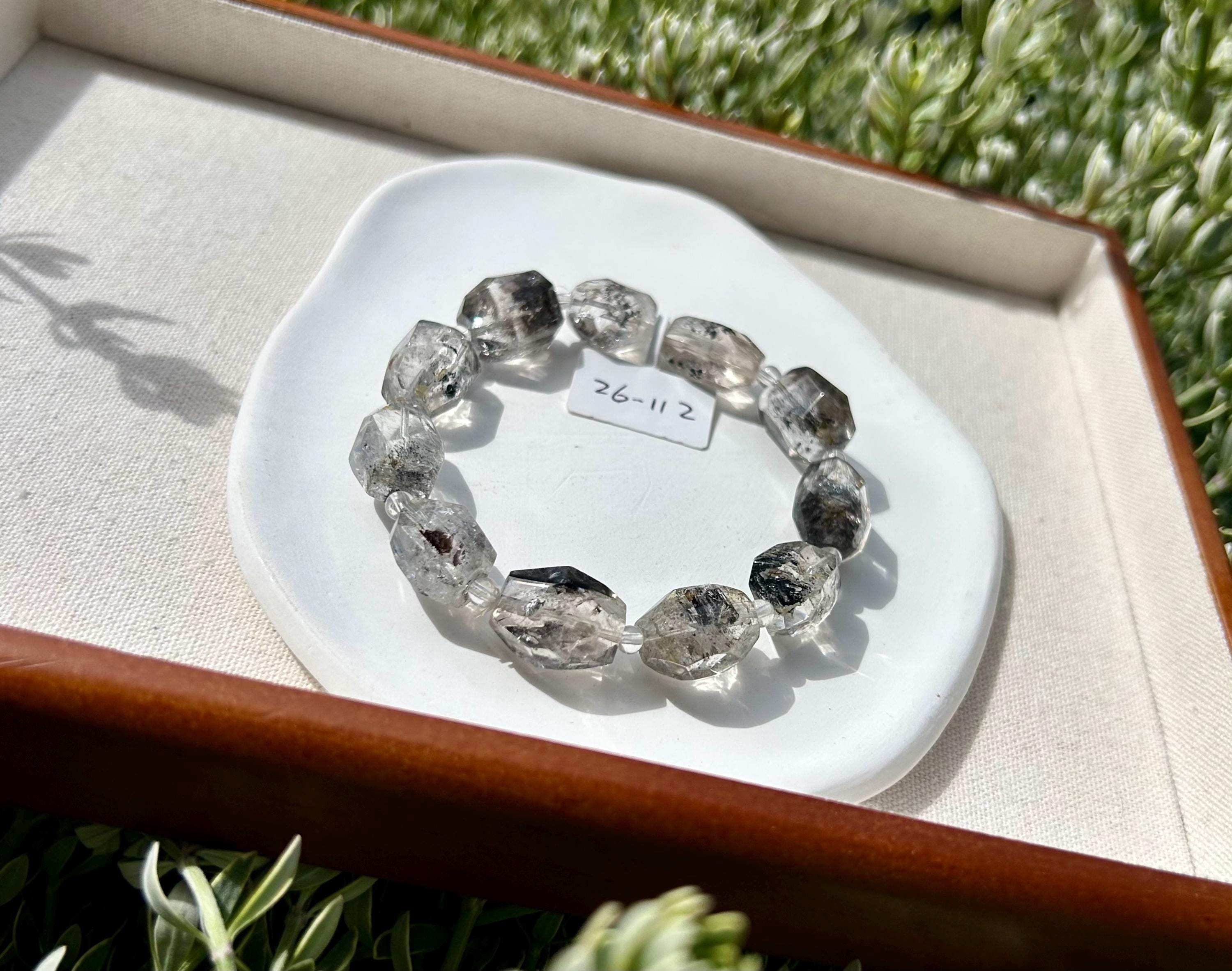 Healing Crystal, High quality Chunky Herkimer Diamond Nuggets Bracelet, fits up to 18cm wrist (26-112)