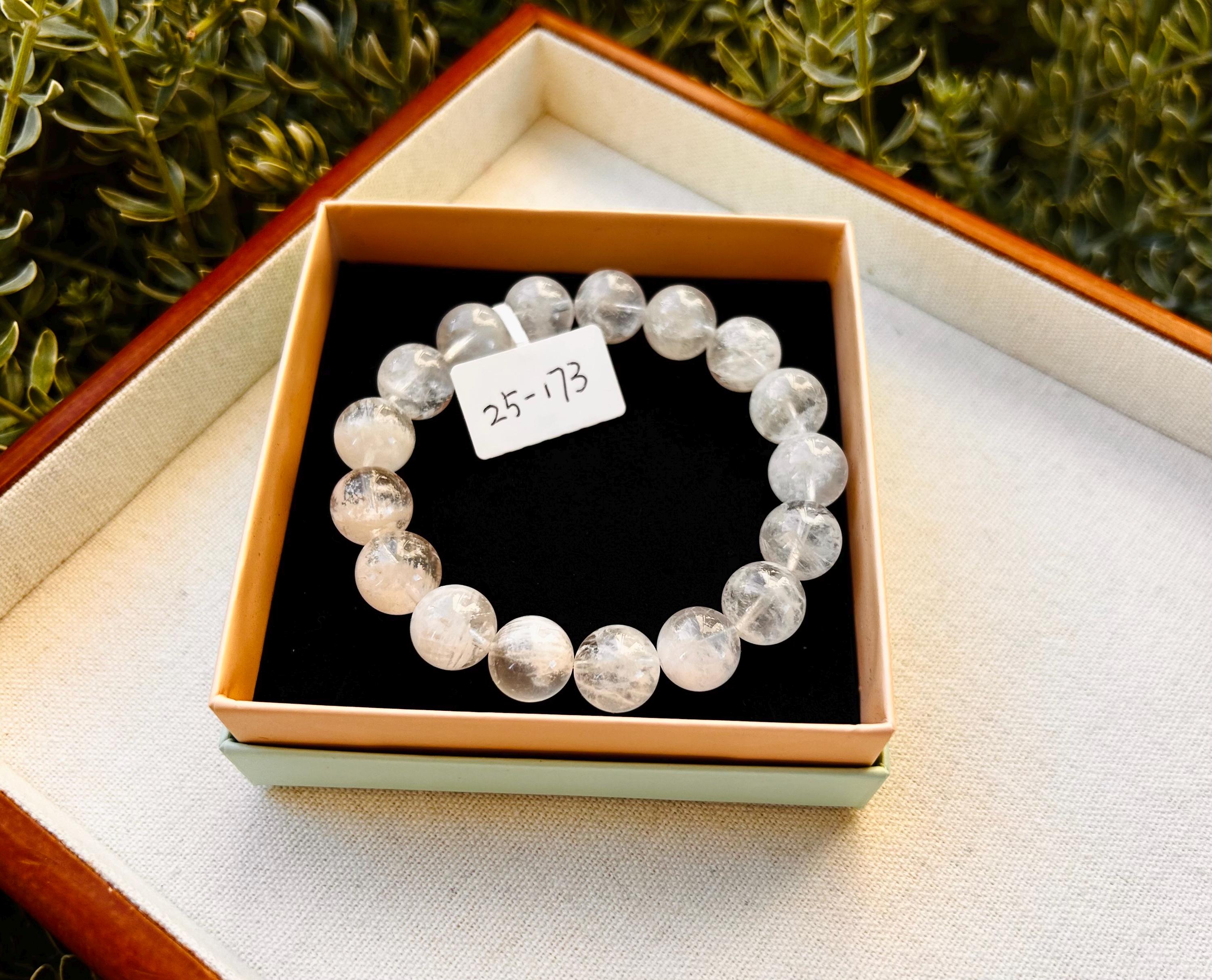 High Quality Natural Snowflake phantom Crystal bracelet, 11.5mm+ beads Natural Snowflake phantom quartz, fits up to 16cm (25-173)