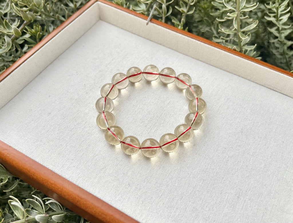 Chunky Citrine Crystal Bracelet – Light Yellow, Solar Plexus Chakra, 14mm beads, Fits up to 18cm (GH-005)