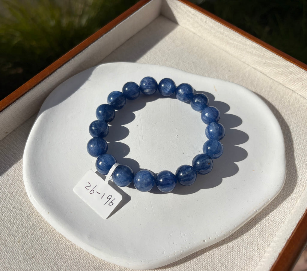 High Quality Blue Kyanite Bracelet: Genuine Green Kyanite Healing Stone, 11mm beads, fits up to 17cm wrist  (26-196)