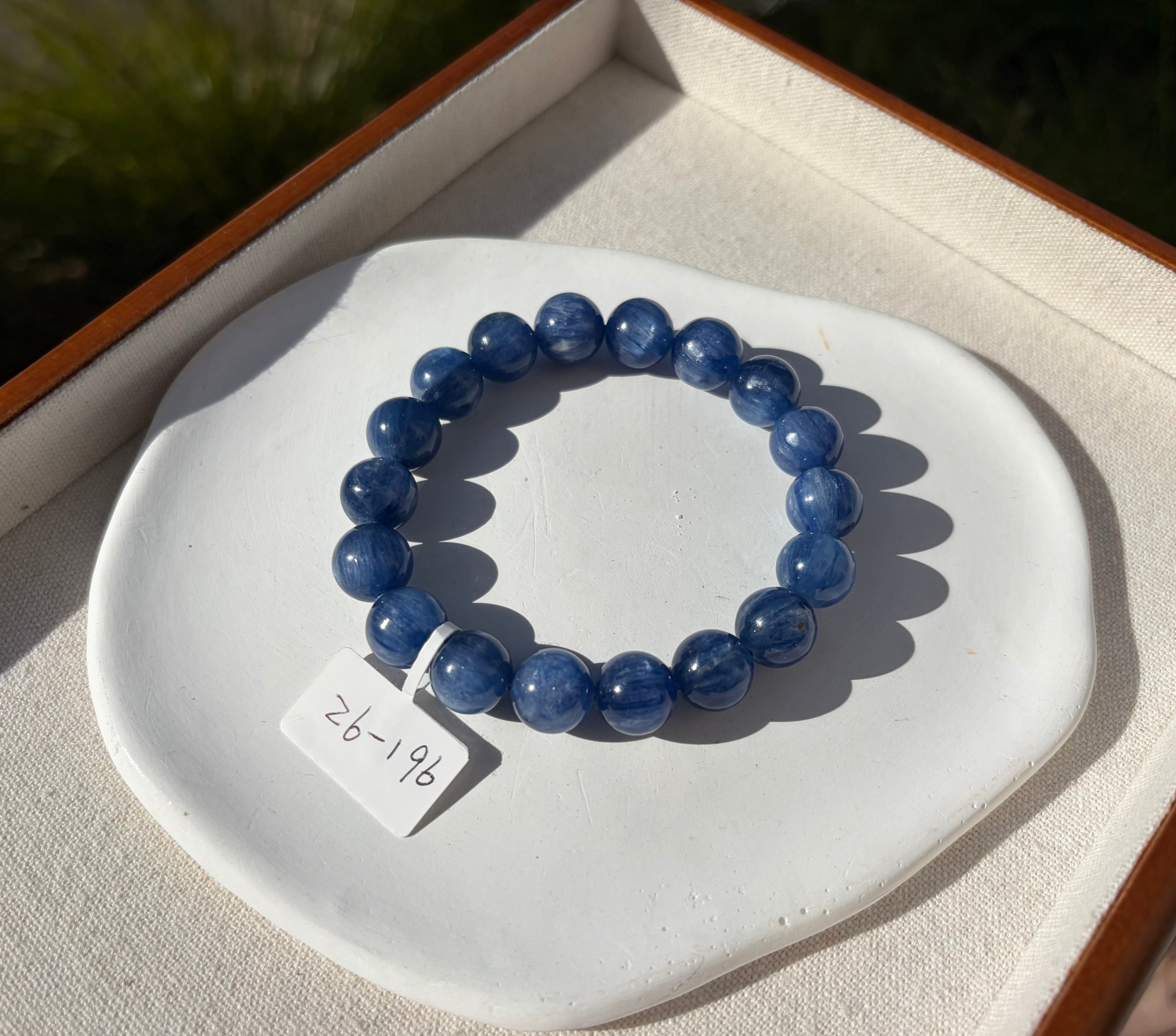 High Quality Blue Kyanite Bracelet: Genuine Green Kyanite Healing Stone, 11mm beads, fits up to 17cm wrist  (26-196)