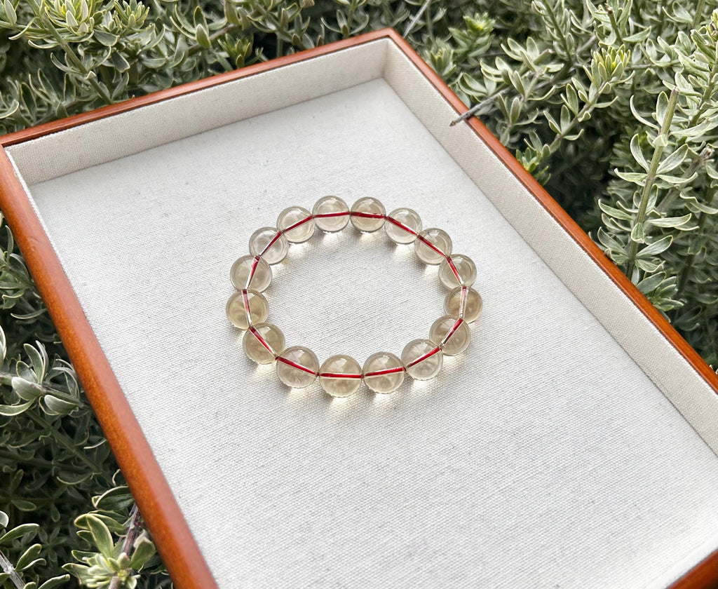 Chunky Citrine Crystal Bracelet – Light Yellow, Solar Plexus Chakra, 14mm beads, Fits up to 18cm (GH-005)
