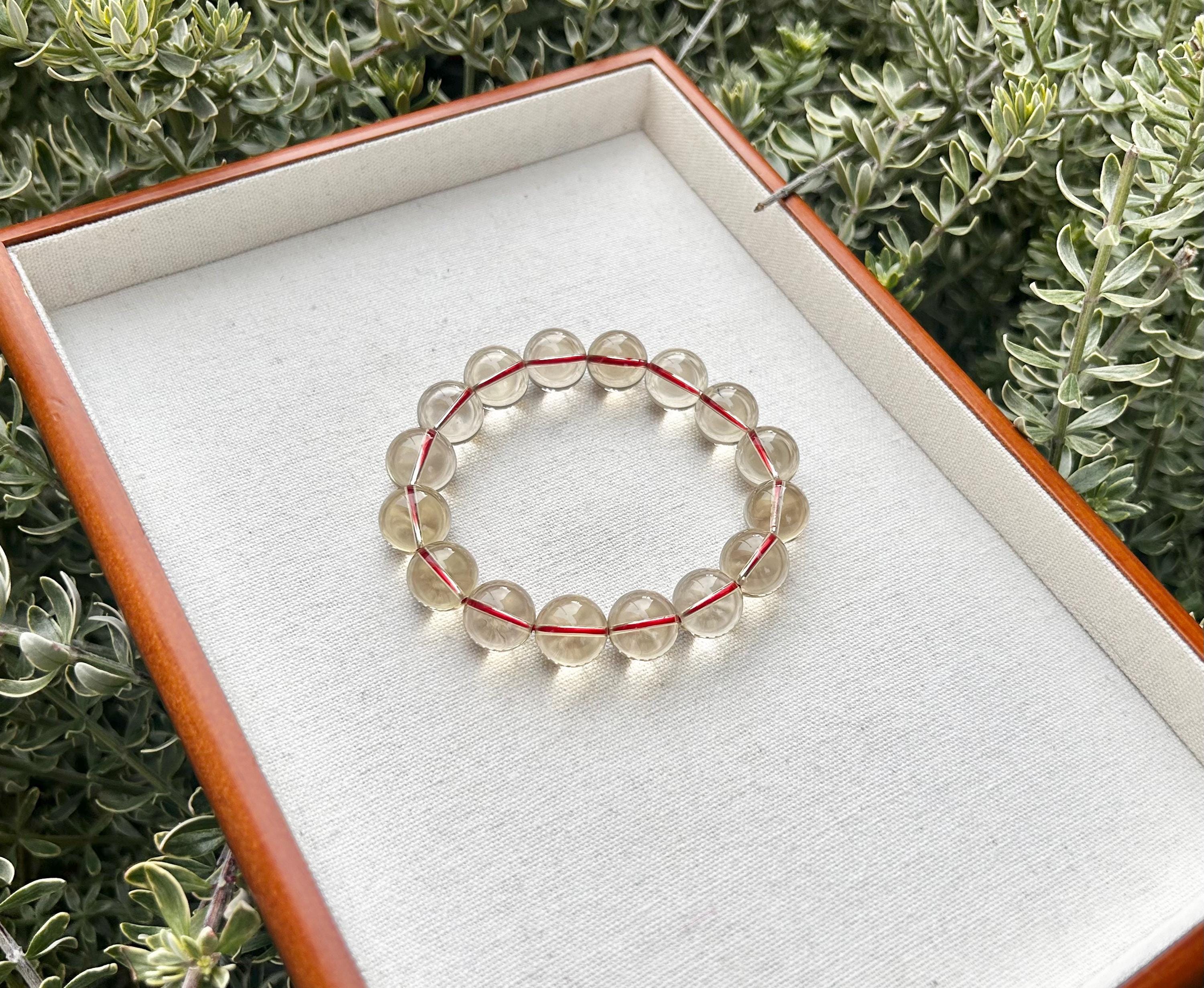 Chunky Citrine Crystal Bracelet – Light Yellow, Solar Plexus Chakra, 14mm beads, Fits up to 18cm (GH-005)