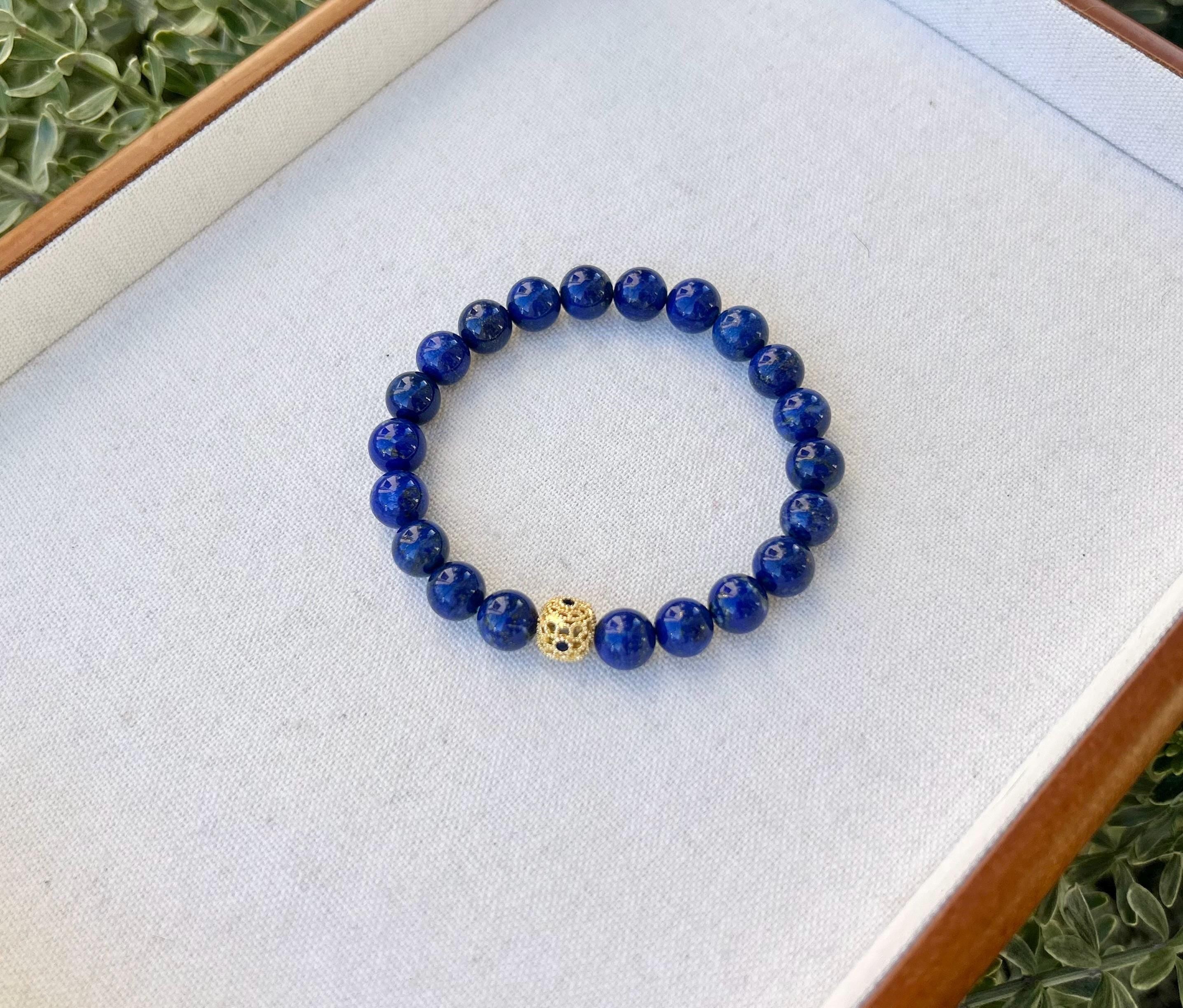 Good quality Lapis Lazuli Stretch Bracelet Natural Blue Gemstone Bracelet Friendship Bracelet, great gift for all