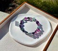 Icy heart shape Fluorite Bracelet, heart shape fluorite beads bracelet, Natural Fluorite Crystal (26-191)