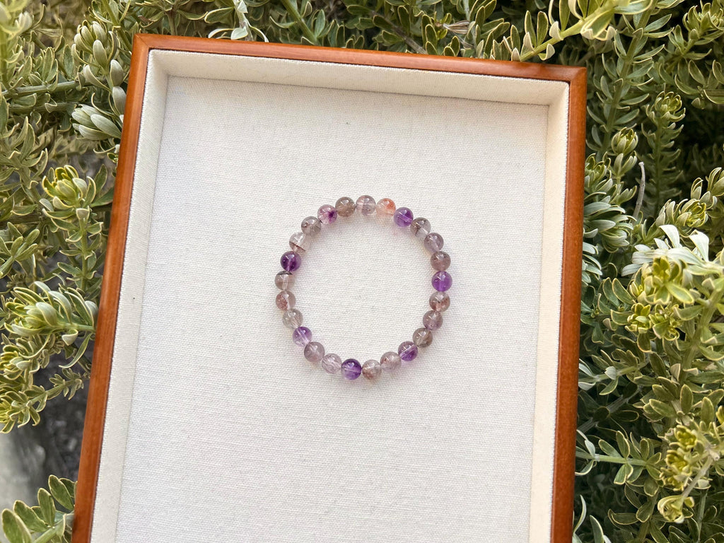 High Quality Super Seven Beads Bracelet, Clear Super seven with abundant minerals, fits up to 17cm wrist (25-217)