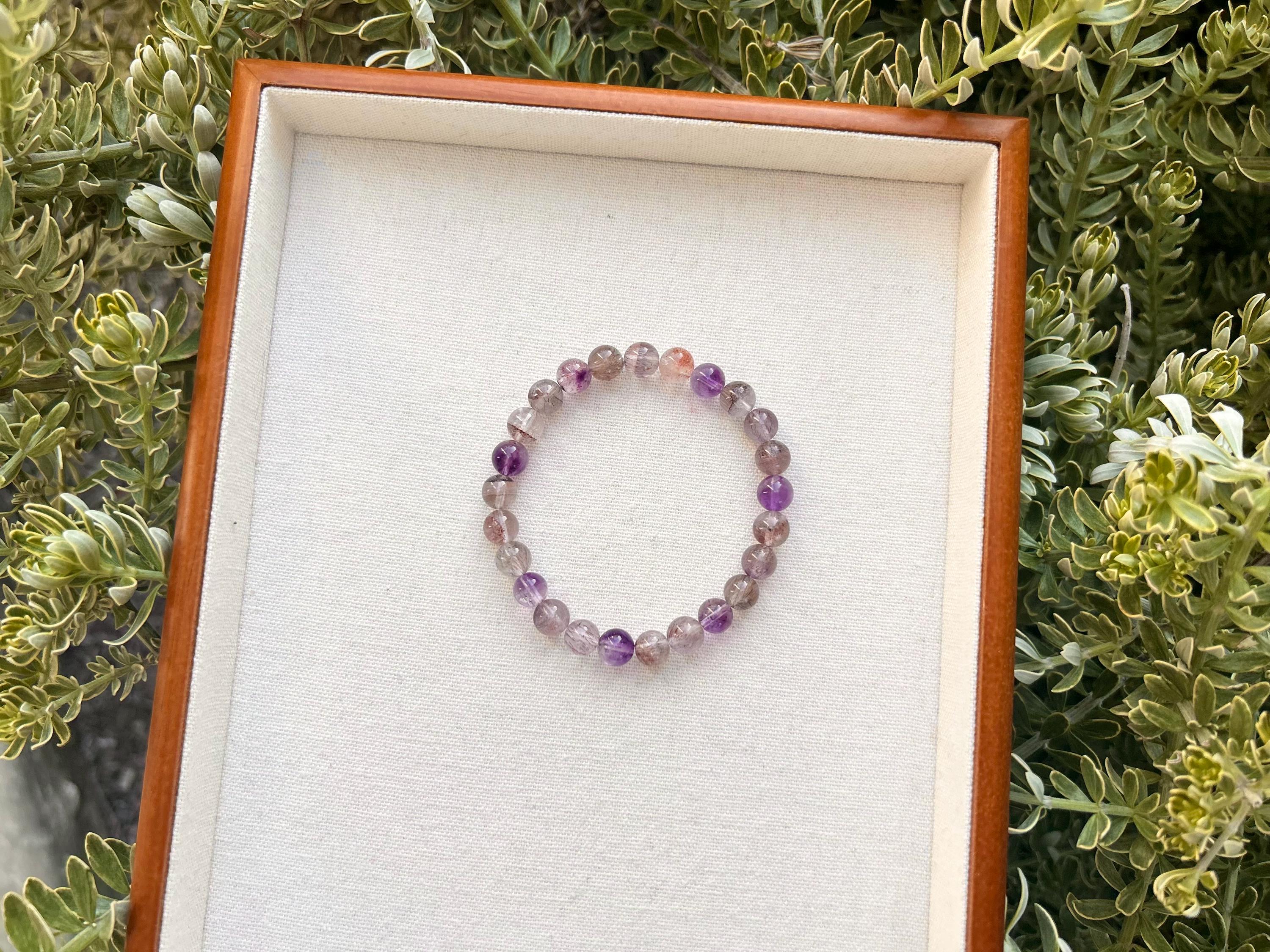 High Quality Super Seven Beads Bracelet, Clear Super seven with abundant minerals, fits up to 17cm wrist (25-217)