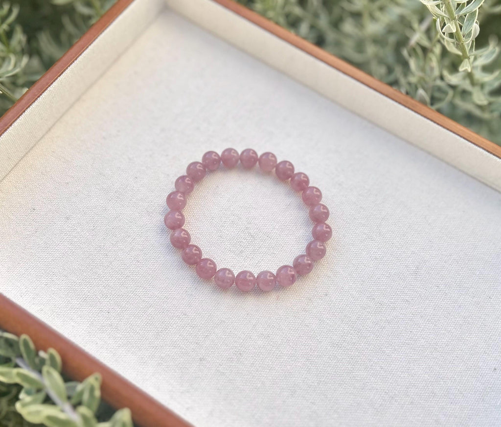 High Quality Purple Rose Quartz beads Bracelet, Love Stone Rose Quartz Crystal Bracelet, Rose Quartz Stretchy Bracelet