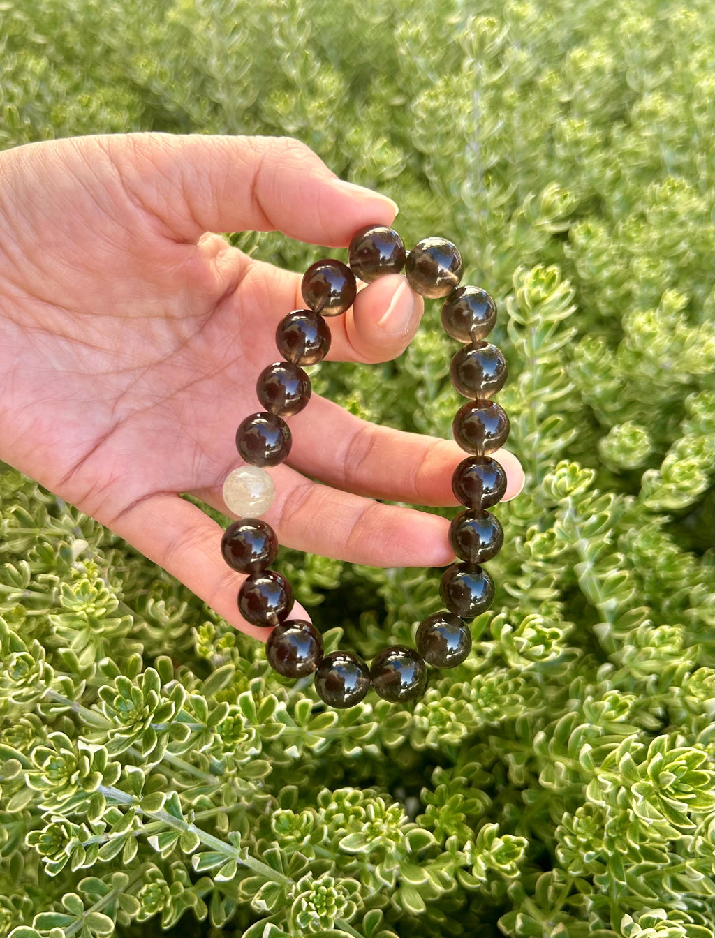 Natural Cintamani Saffordite Tektite Beads Stretchy Bracelet with one libyan bead, Wishing Stone, 11mm Beads, Fits up to 17.3cm (26-122)