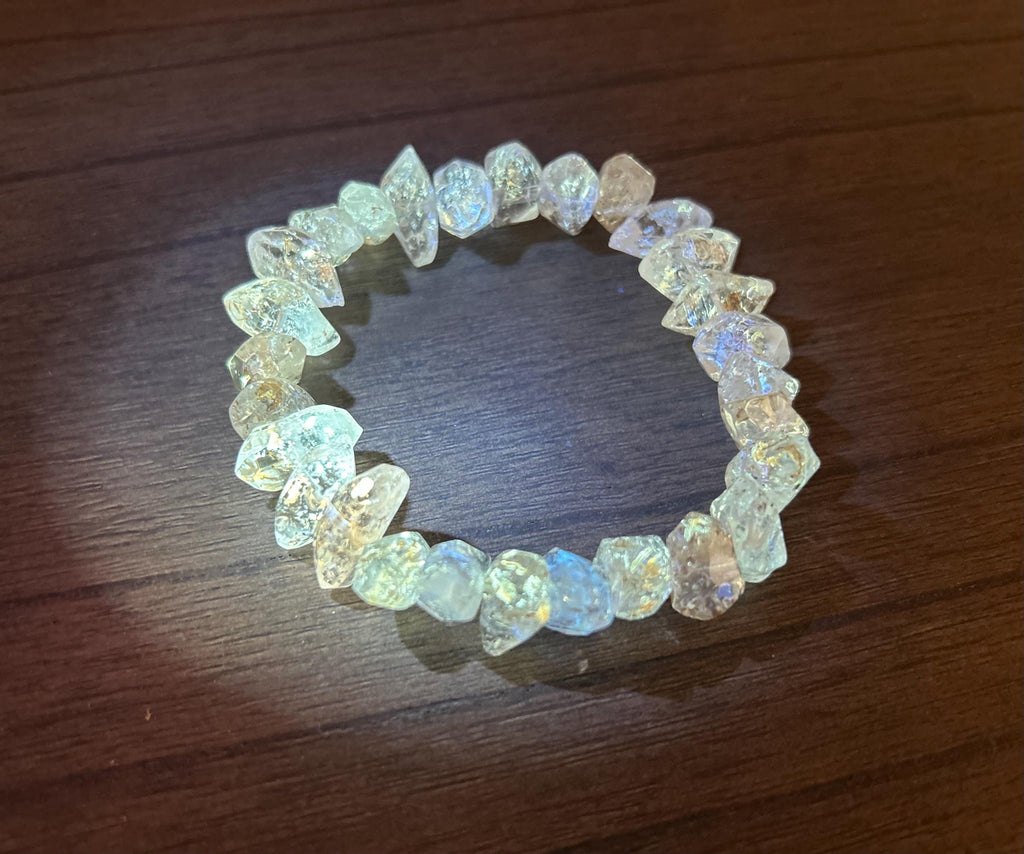High quality UV Reactive Lightning Phantom Quartz – Raw Double Terminated healing crystal, Fits up to 18cm wrist (25-164）