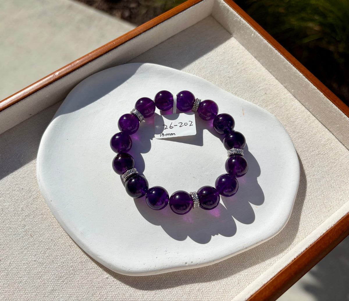 Chunky Natural Amethyst Beads Bracelet, Healing Stone (13mm, Fits 16.5cm Wrist) (26-202)