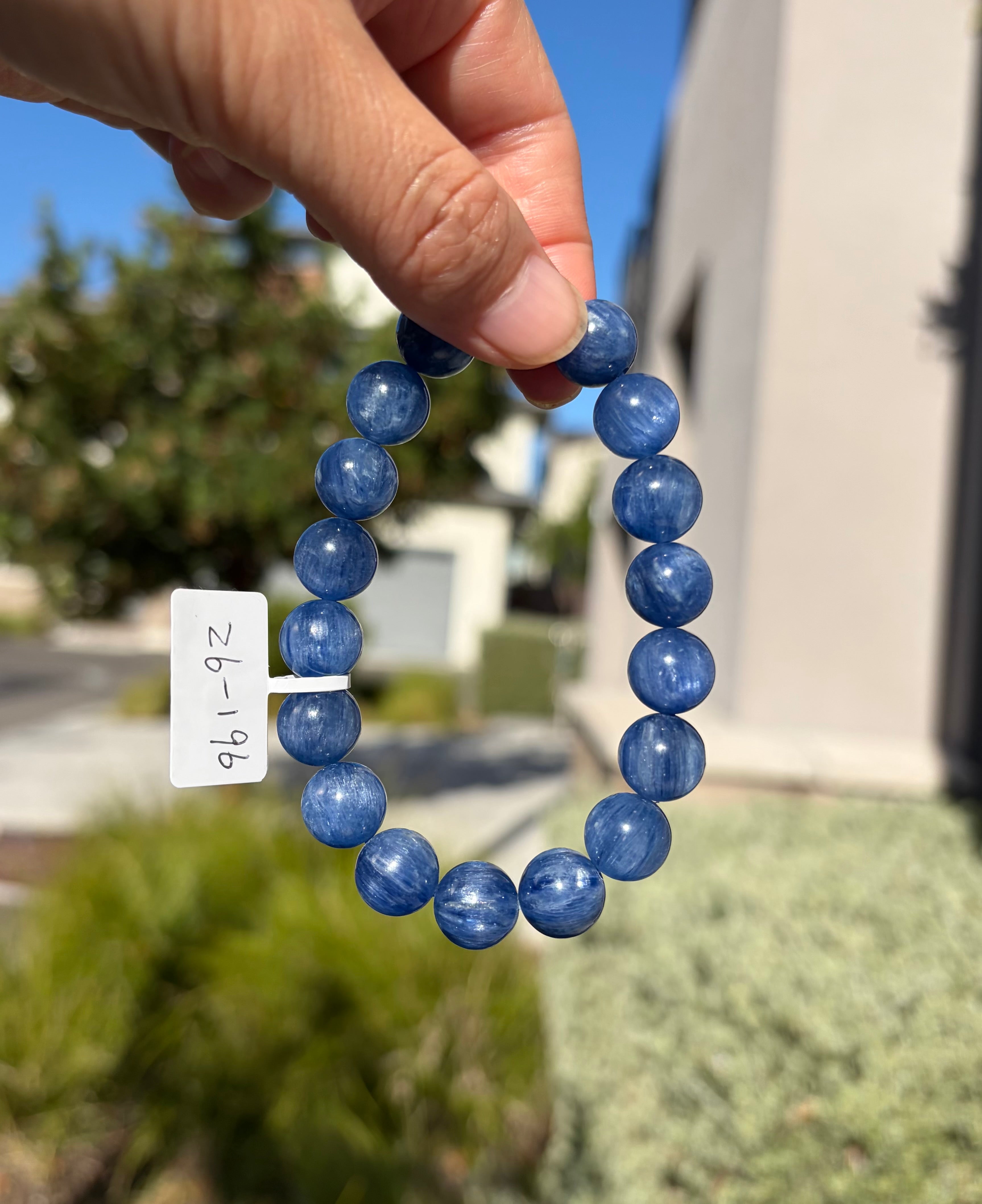 High Quality Blue Kyanite Bracelet: Genuine Green Kyanite Healing Stone, 11mm beads, fits up to 17cm wrist  (26-196)