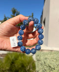 Chunky Blue Kyanite Bracelet: Genuine Green Kyanite Healing Stone, 13mm, fits up to 16.2cm  (26-199)
