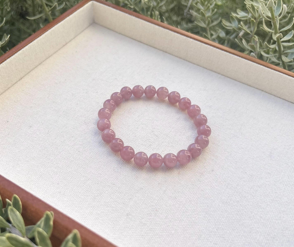 High Quality Purple Rose Quartz beads Bracelet, Love Stone Rose Quartz Crystal Bracelet, Rose Quartz Stretchy Bracelet