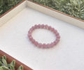 High Quality Purple Rose Quartz beads Bracelet, Love Stone Rose Quartz Crystal Bracelet, Rose Quartz Stretchy Bracelet