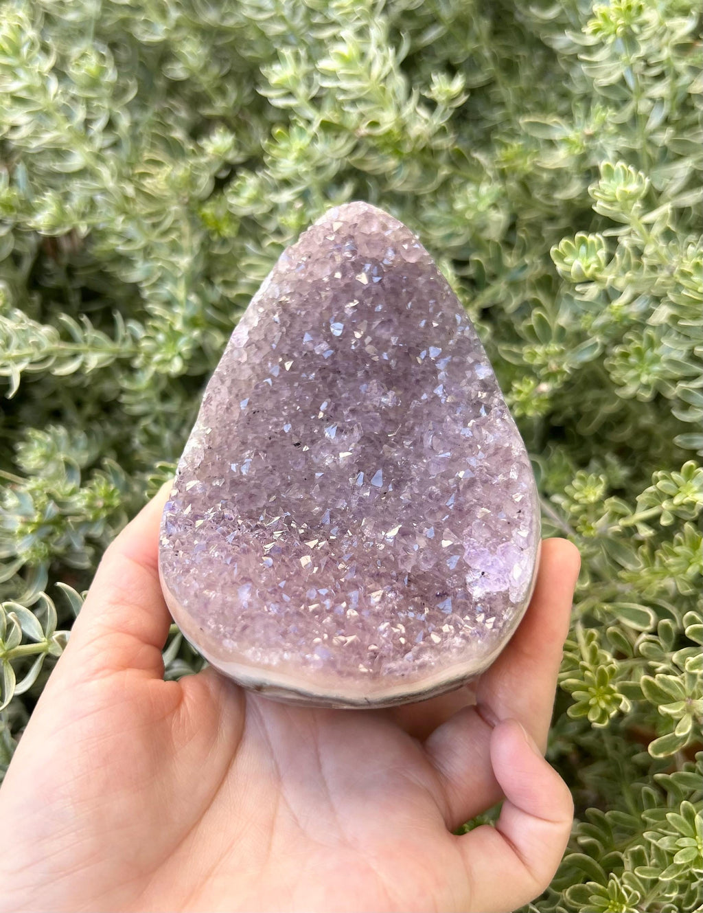 Raw Amethyst Dragon Egg, Egg-Shaped Crystal, Tear Drop Raw Amethyst, Sunset Purple Amethyst Egg (R-007)