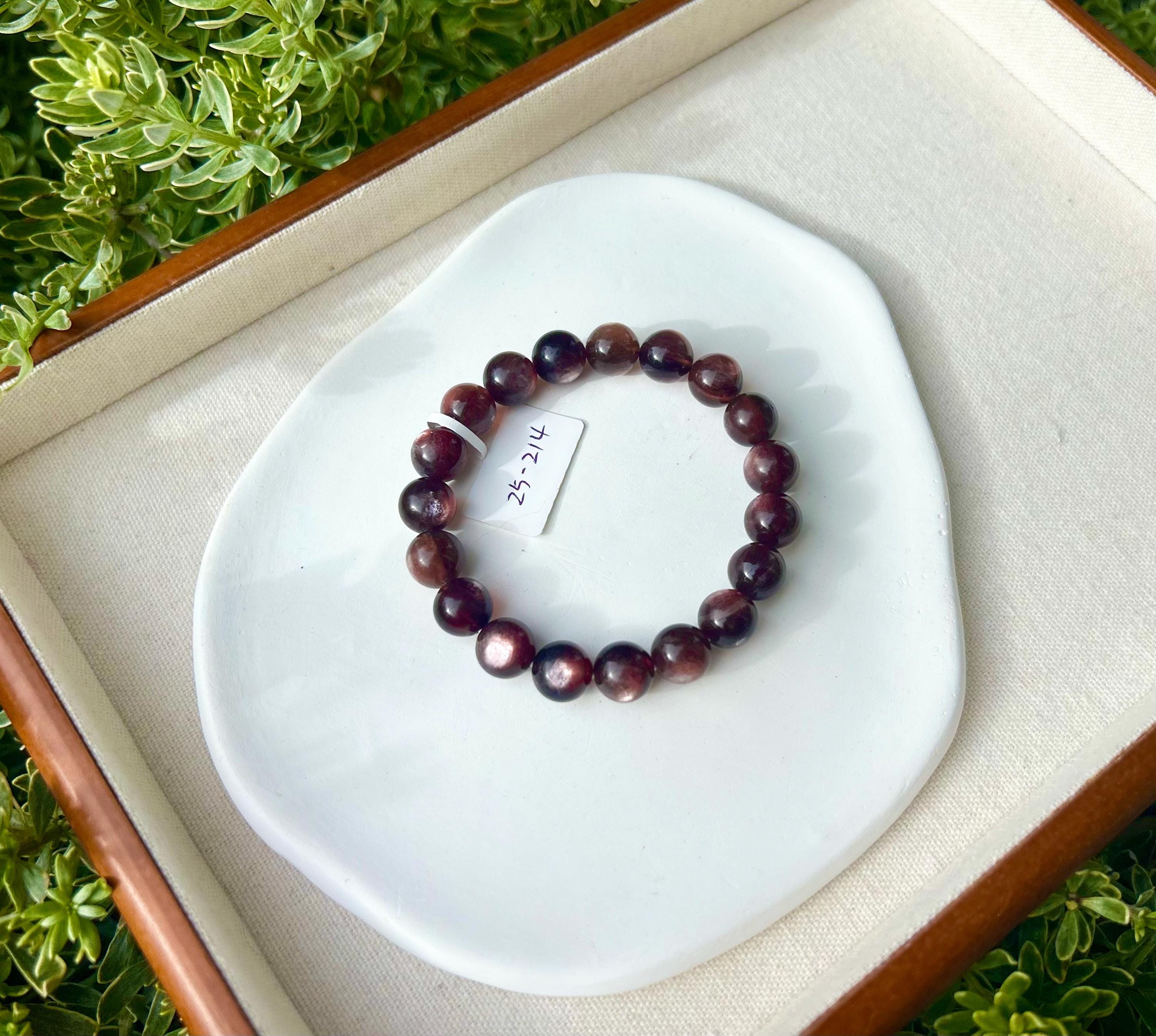 Purple Lepidolite Gemstone Bracelet: Healing Stone Jewelry, 10mm Beads, fits up to 15.8cm wrist（25-214)