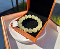 Gold Libyan Desert Glass square beads Bracelet: Tektite Beads, 13mm+ beads, Fits up to 16.8cm wrist (GH-45)
