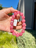 High Quality Natural Rhodonite Bracelet, Sakura Rhodonite, Genuine Crystal Bracelet (26-187)