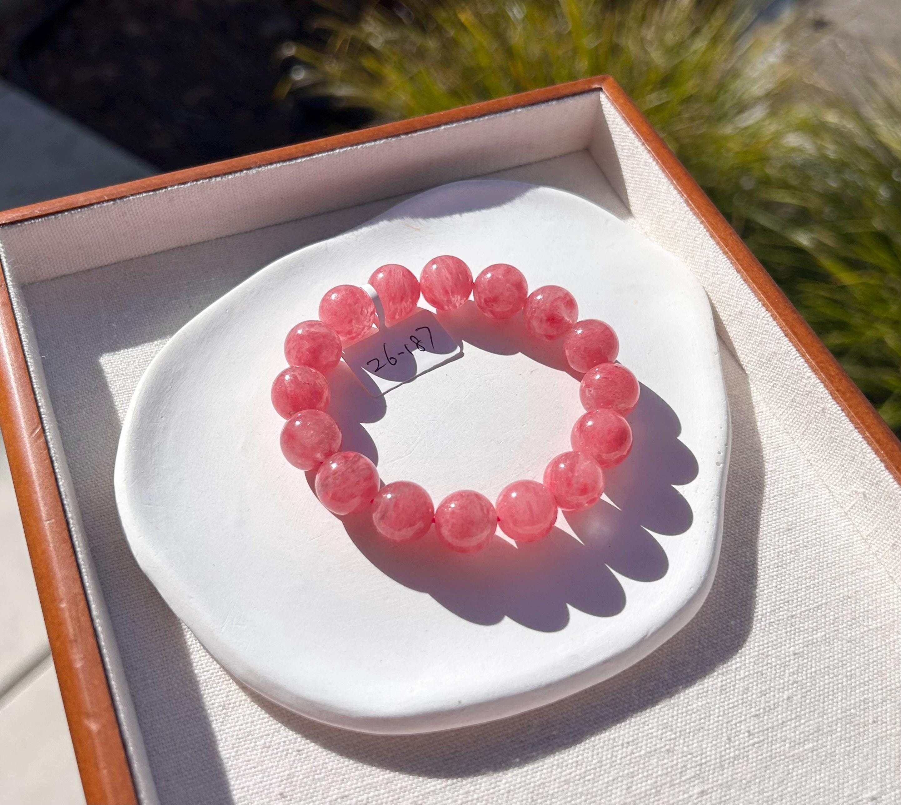 High Quality Natural Rhodonite Bracelet, Sakura Rhodonite, Genuine Crystal Bracelet (26-187)