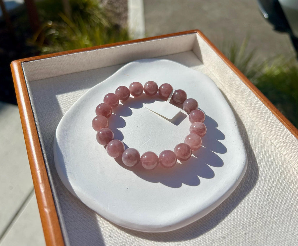Large size bracelet, Purple Rose Quartz beads Bracelet, 11.5mm beads, Fits up to 17.5cm wrist. (25-205)