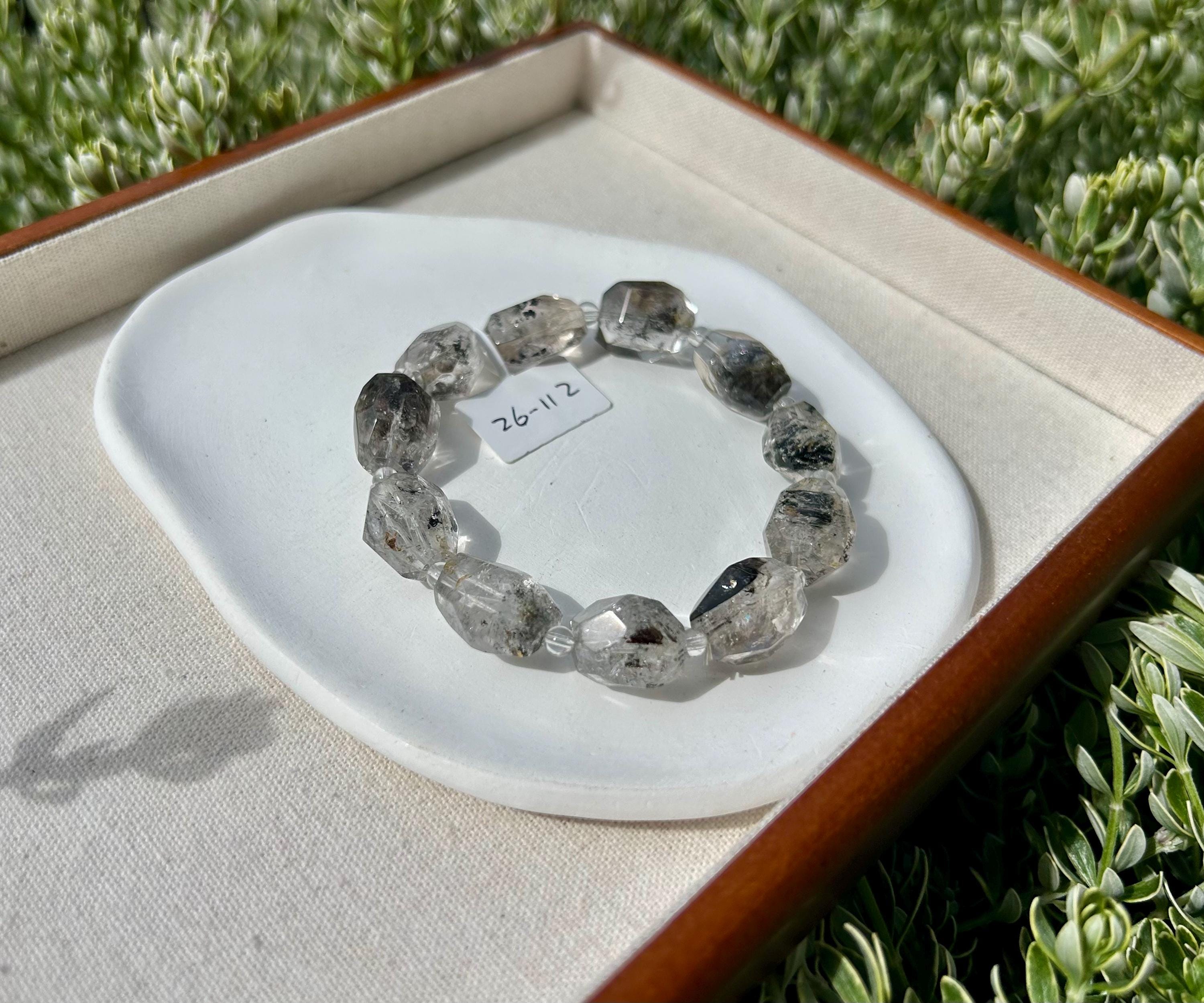 Healing Crystal, High quality Chunky Herkimer Diamond Nuggets Bracelet, fits up to 18cm wrist (26-112)