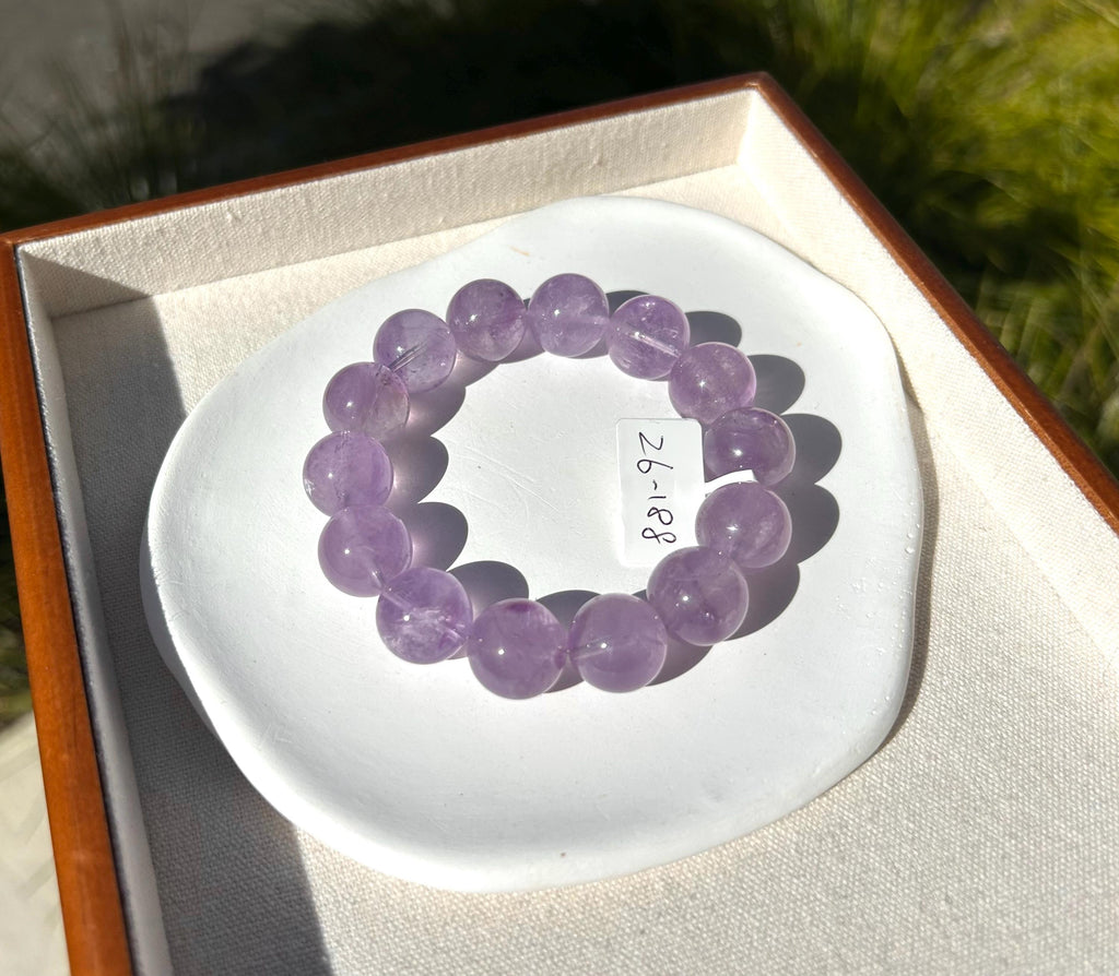 Natural Chunky Amethyst Beaded Bracelet, 15mm+ chunky lavender amethyst beads, Healing Stone, Fits up to 17cm wrist)  (26-188)