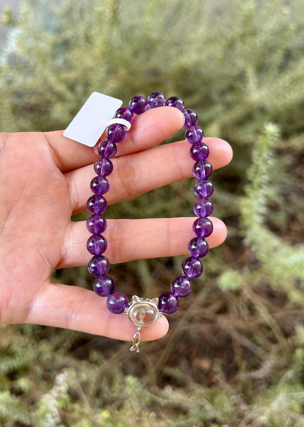 9mm beads Lavender Amethyst Bead Bracelet - fits up to 17cm wrist (26-061)