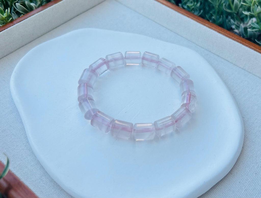 Special Shaped rose quartz beads bracelet (25-107）