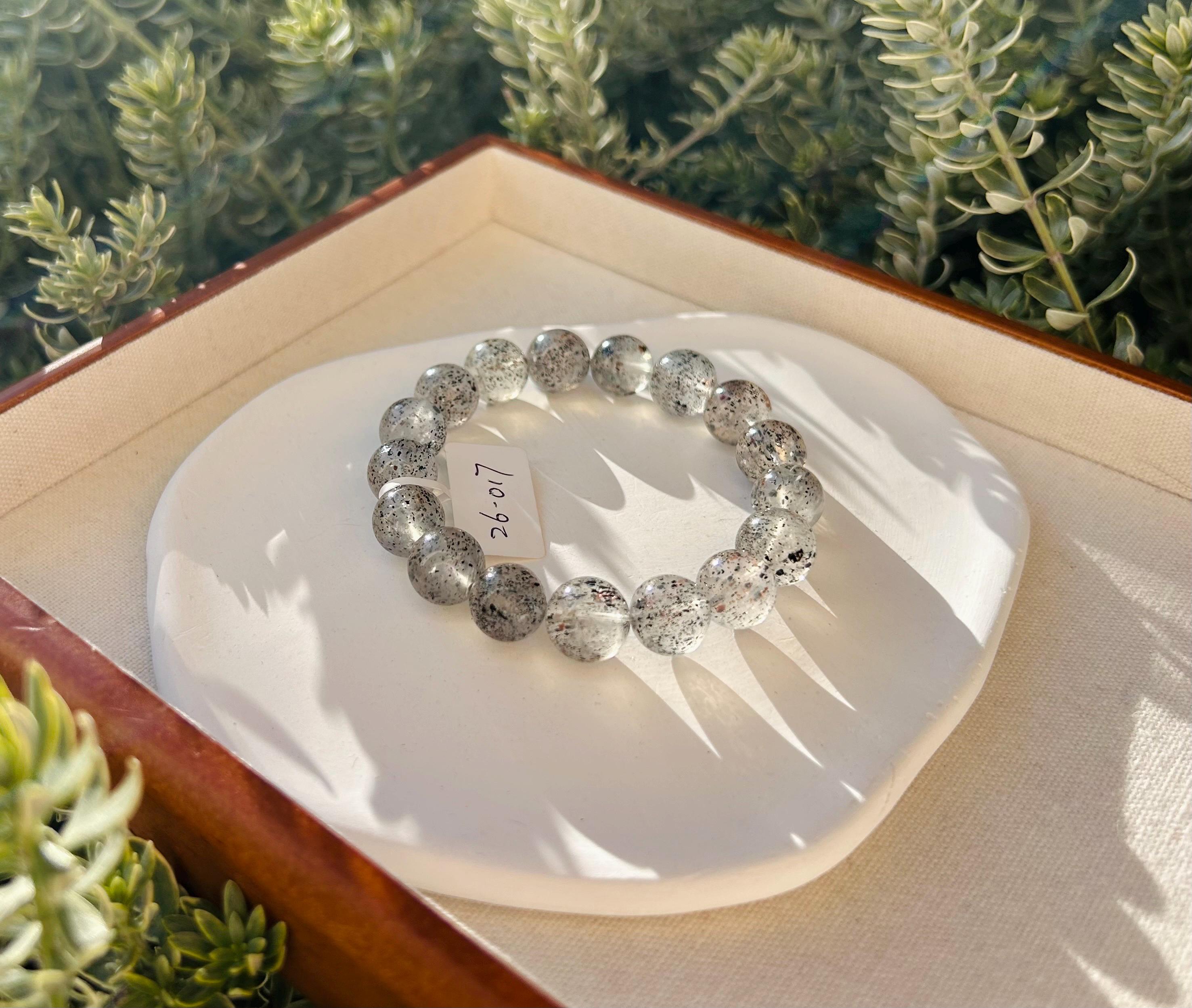 Biotite in Quartz beads Bracelet - 12mm Beads, Fits 17cm Wrist,  (26-017)