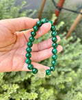 High Quality Natural Malachite Bracelet, Peacock Stone Beads Bracelet, fits up to 17cm wrist (26-131)