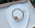 Black Gold Rutile Quartz Crystal round Bead Bracelet, with one chunky nugget, Fits up to 16cm wrist (25-228)