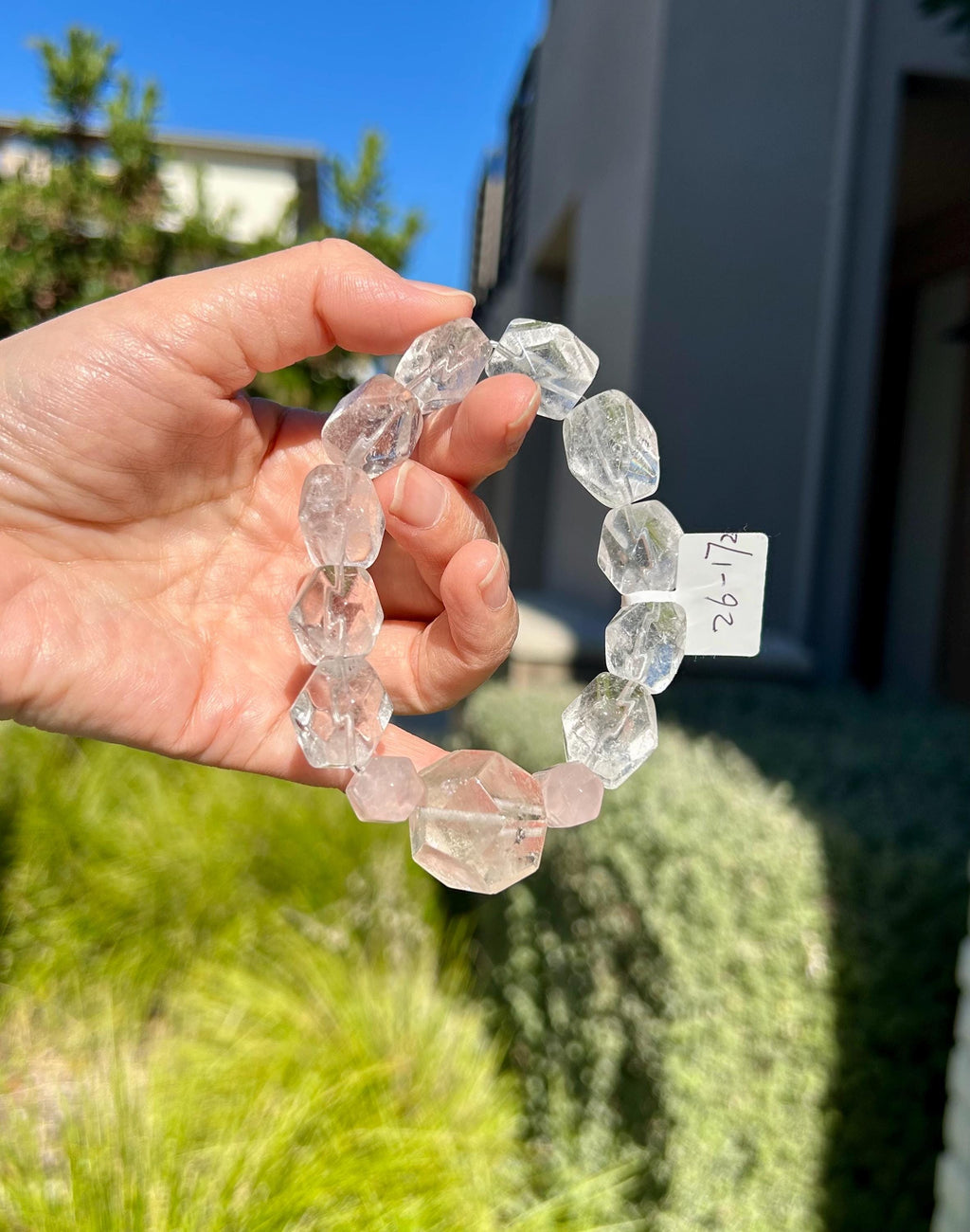 Clear Quartz Crystal Nugget Bracelet, fits up to 16cm wrist (26-172)