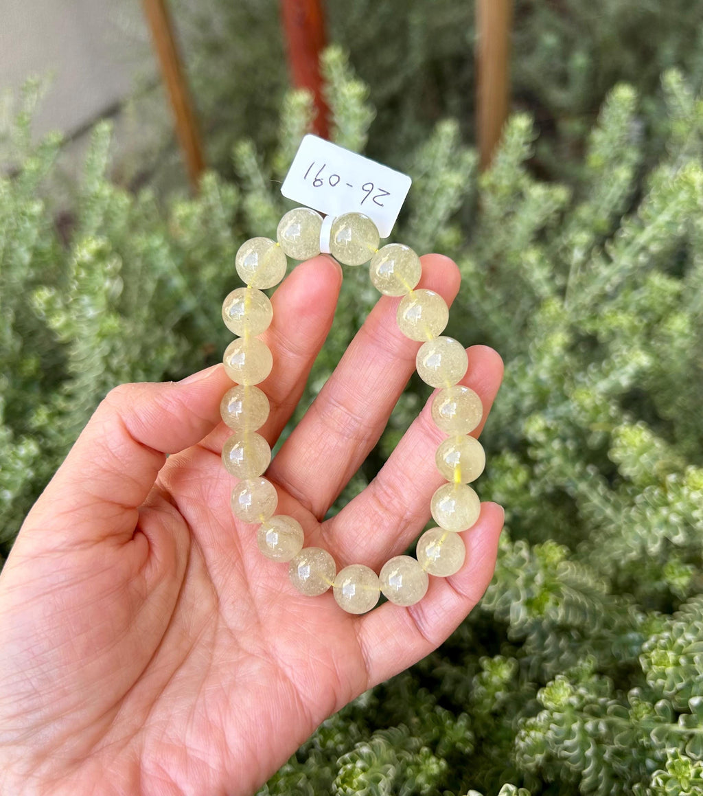 Healing Crystal, Gold Libyan Desert Glass square beads Bracelet: Tektite Beads, about 10.5mm beads, Fits up to 16.8cm wrist (26-91)