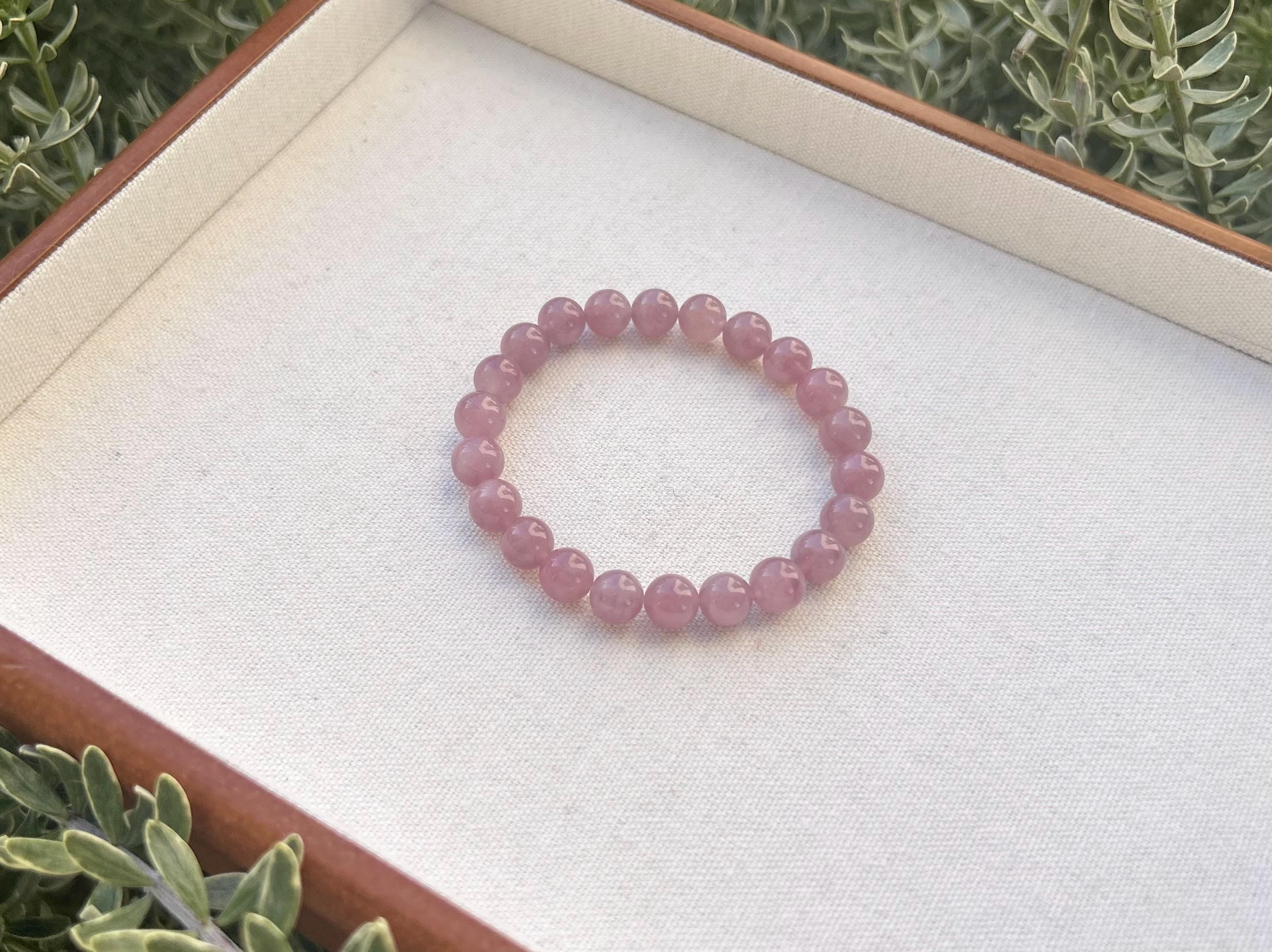 High Quality Purple Rose Quartz beads Bracelet, Love Stone Rose Quartz Crystal Bracelet, Rose Quartz Stretchy Bracelet