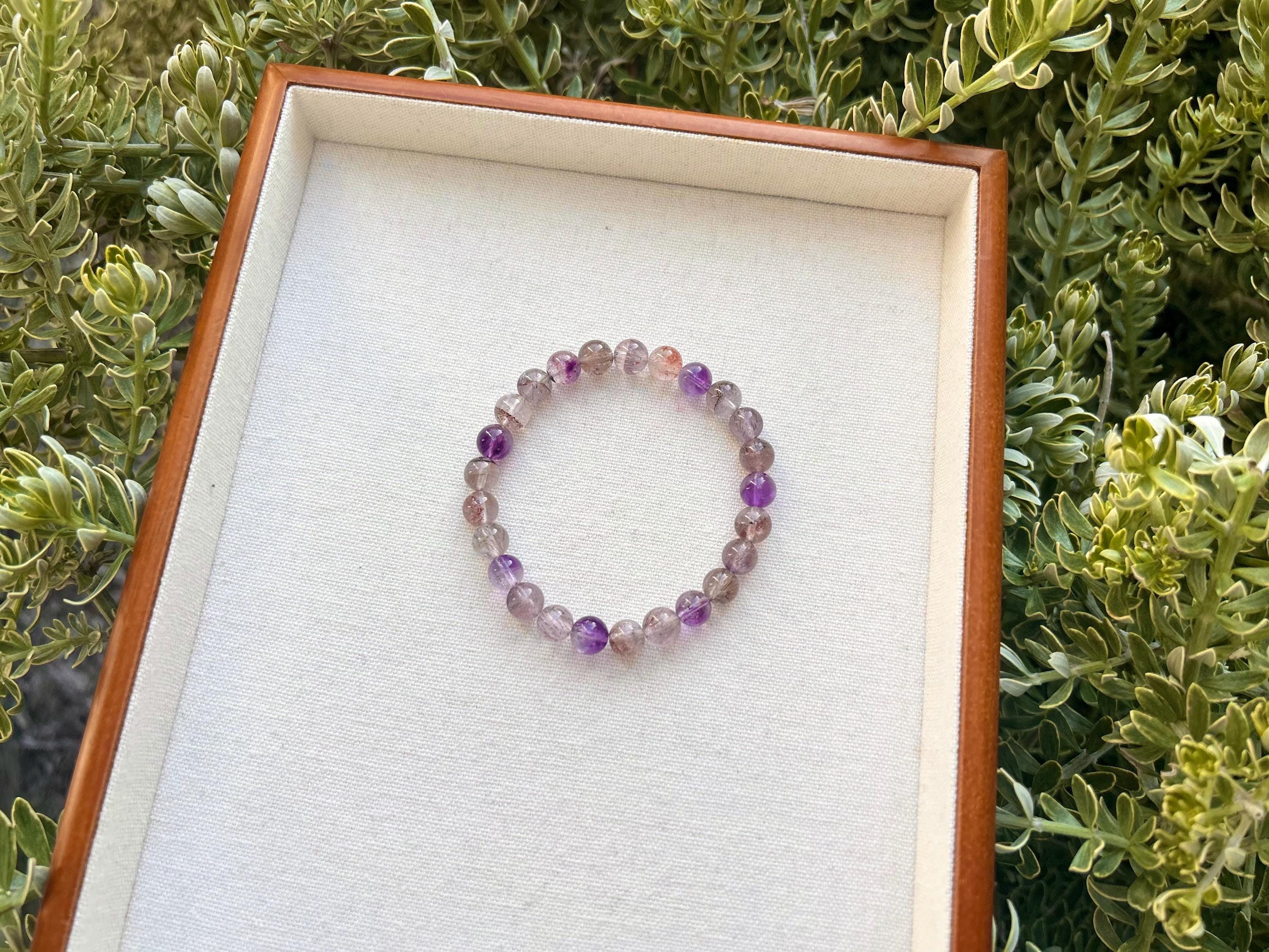 High Quality Super Seven Beads Bracelet, Clear Super seven with abundant minerals, fits up to 17cm wrist (25-217)