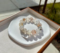 Healing Crystal, Herkimer Diamond Crystal beads Bracelet, Raw Golden Clay Quartz, 11.5mm beads, fits up to 17cm wrist (26-195)