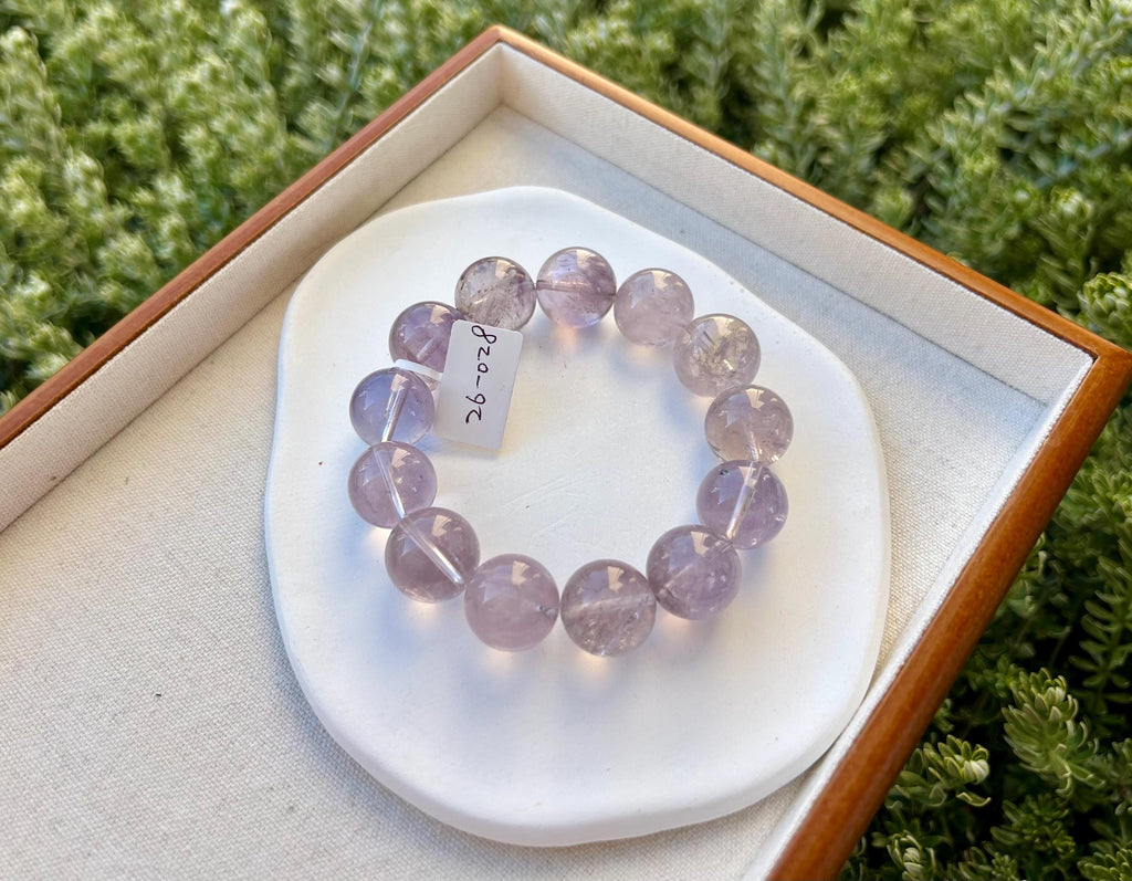 Light purple Natural Chunky Amethyst Beaded Bracelet, 17mm chunky amethyst beads, Healing Stone, Fits up to 17.2cm wrist)  (26-028)