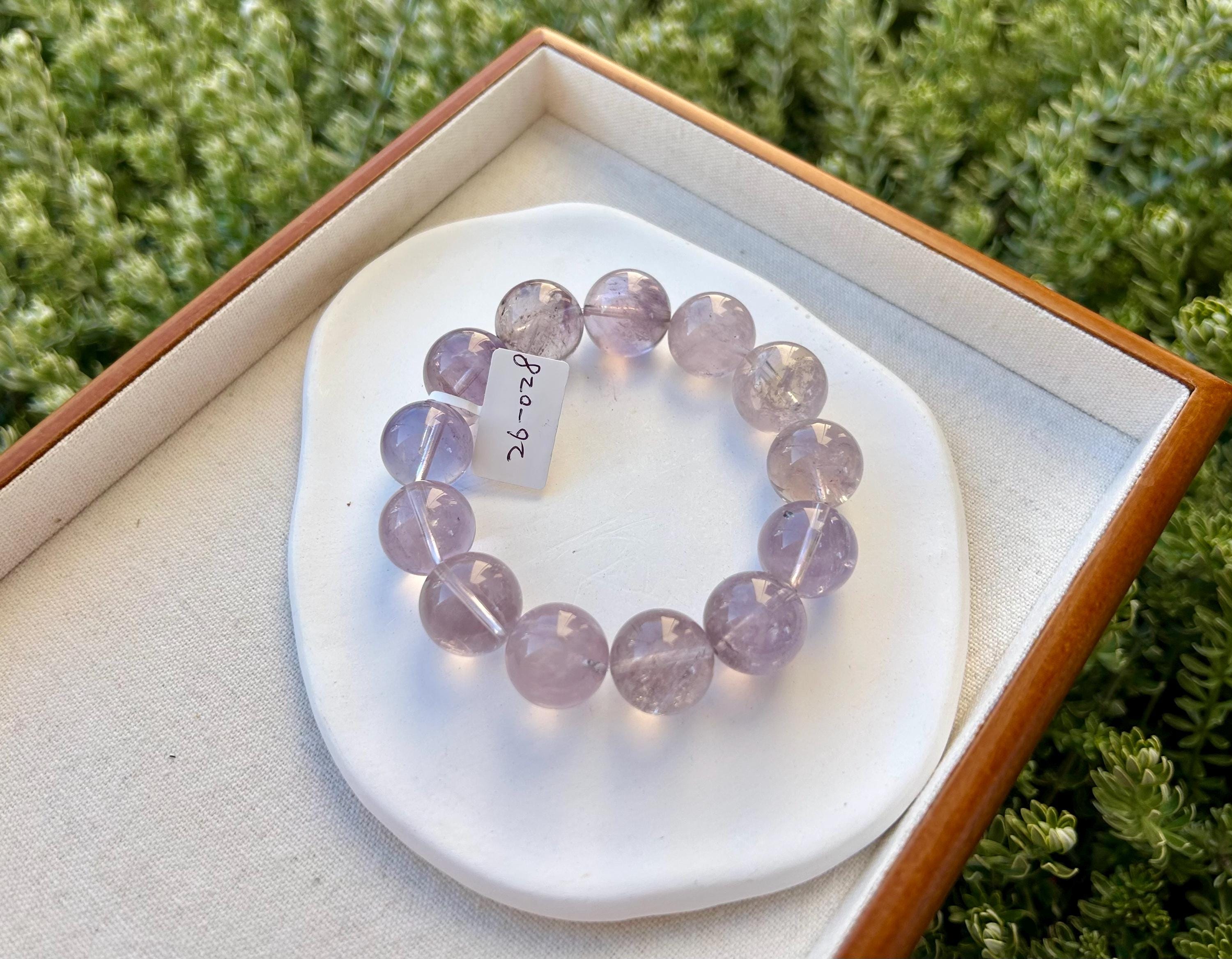 Light purple Natural Chunky Amethyst Beaded Bracelet, 17mm chunky amethyst beads, Healing Stone, Fits up to 17.2cm wrist)  (26-028)