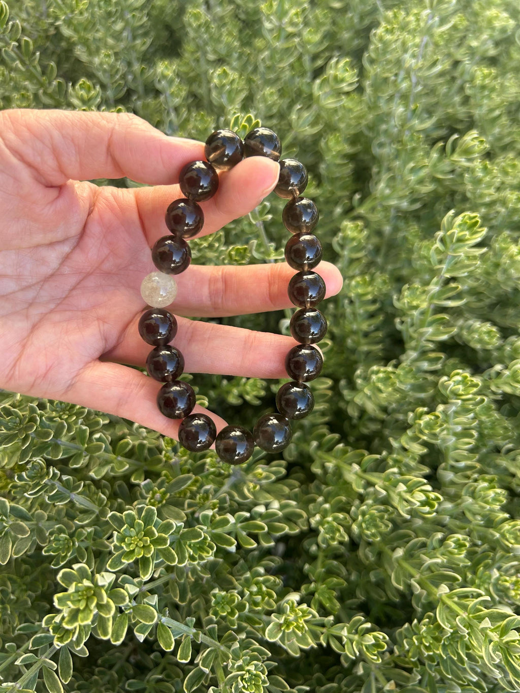 Natural Cintamani Saffordite Tektite Beads Stretchy Bracelet with one libyan bead, Wishing Stone, 11mm Beads, Fits up to 17.3cm (26-122)