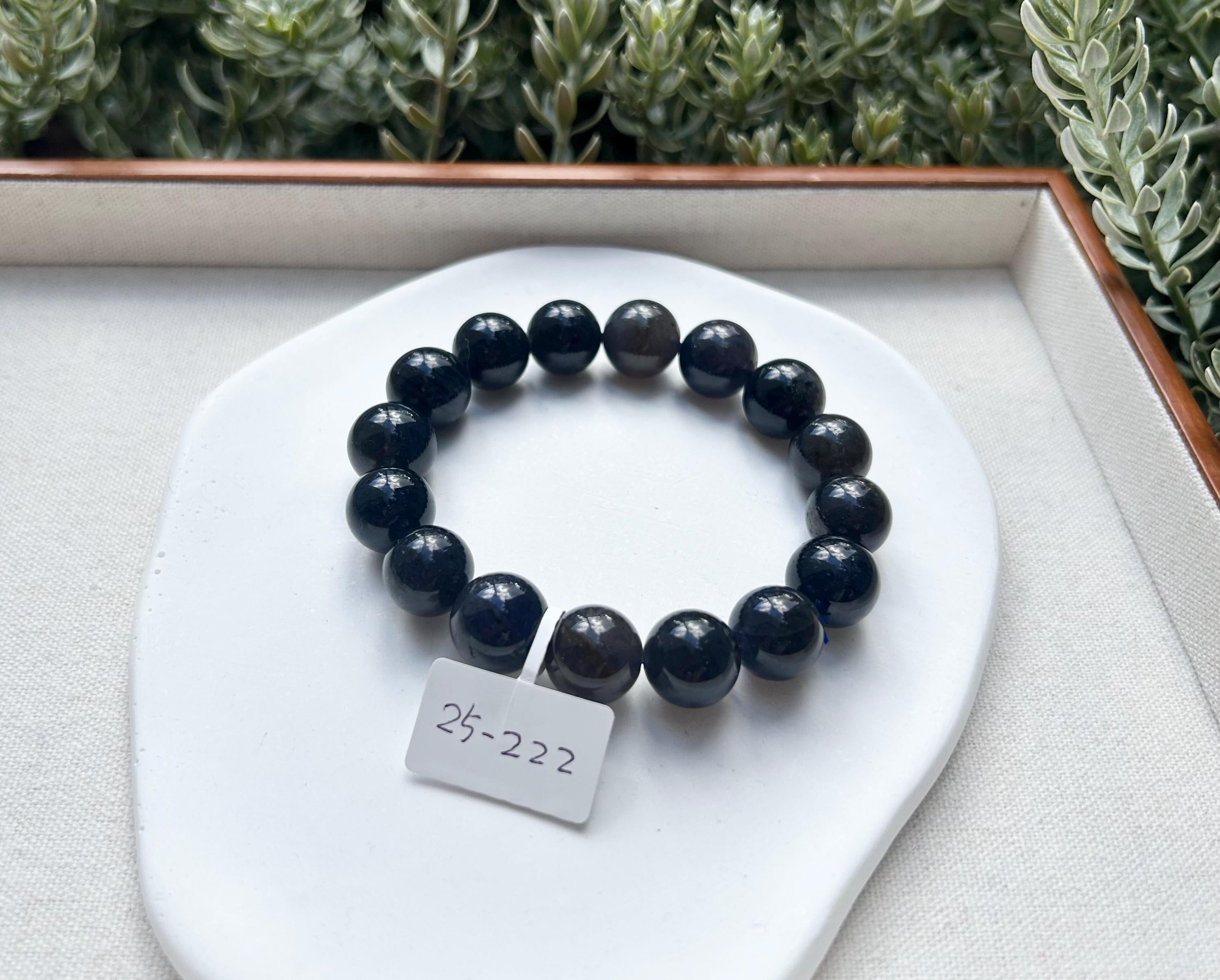 Chunky Natural Cordierite/Iolite Beads Bracelet, 13mm+ beads, fits up to 17cm wrist (25-222)
